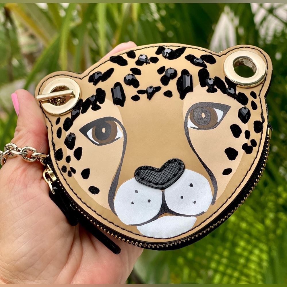Kate Spade Cheetah Face Key & Card Holder - Brown and Black - Picture 7 of 14